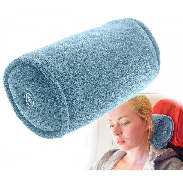 Almohada de Viaje redonda, llévala a donde quieras, funciona con pilas, almohada con masaje cervicales